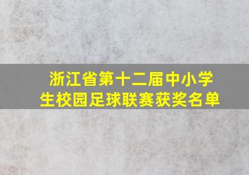 浙江省第十二届中小学生校园足球联赛获奖名单