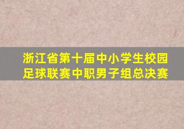 浙江省第十届中小学生校园足球联赛中职男子组总决赛