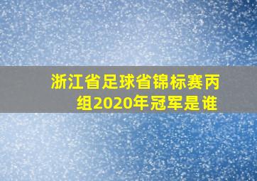 浙江省足球省锦标赛丙组2020年冠军是谁