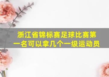 浙江省锦标赛足球比赛第一名可以拿几个一级运动员