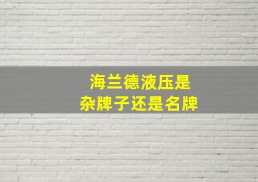 海兰德液压是杂牌子还是名牌