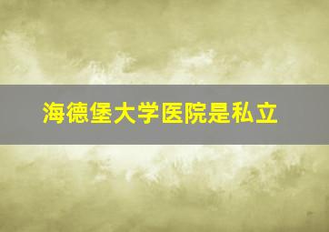 海德堡大学医院是私立