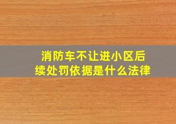 消防车不让进小区后续处罚依据是什么法律