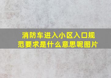 消防车进入小区入口规范要求是什么意思呢图片