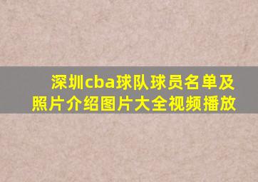 深圳cba球队球员名单及照片介绍图片大全视频播放