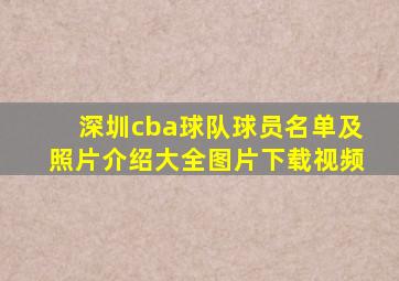 深圳cba球队球员名单及照片介绍大全图片下载视频