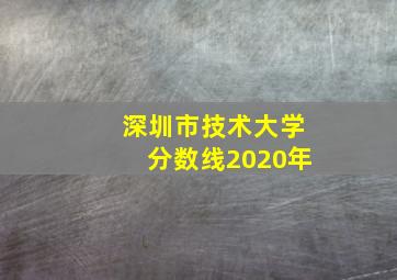 深圳市技术大学分数线2020年