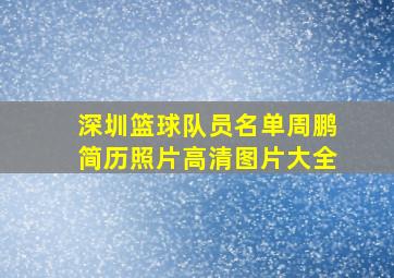 深圳篮球队员名单周鹏简历照片高清图片大全