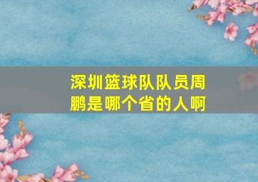 深圳篮球队队员周鹏是哪个省的人啊