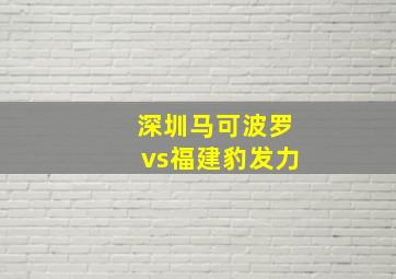 深圳马可波罗vs福建豹发力