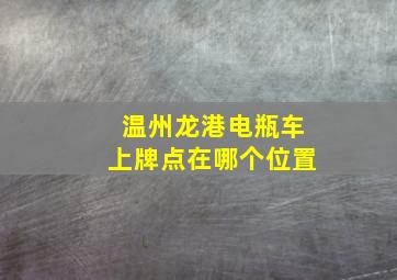 温州龙港电瓶车上牌点在哪个位置