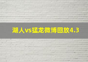 湖人vs猛龙微博回放4.3