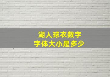 湖人球衣数字字体大小是多少