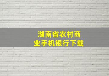 湖南省农村商业手机银行下载