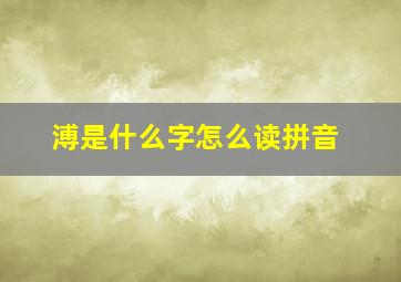 溥是什么字怎么读拼音