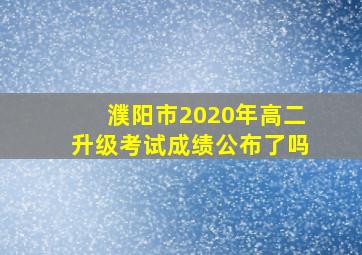 濮阳市2020年高二升级考试成绩公布了吗