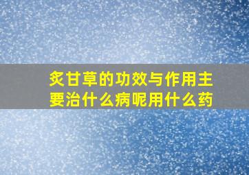 炙甘草的功效与作用主要治什么病呢用什么药