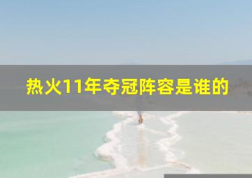 热火11年夺冠阵容是谁的