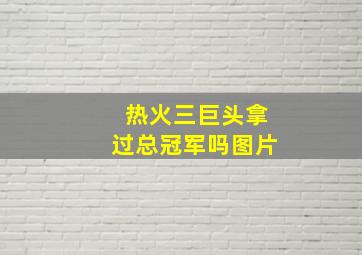 热火三巨头拿过总冠军吗图片