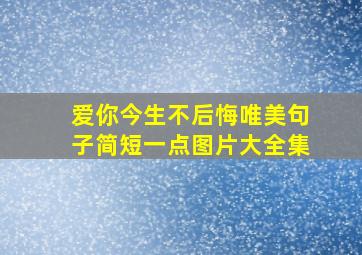 爱你今生不后悔唯美句子简短一点图片大全集