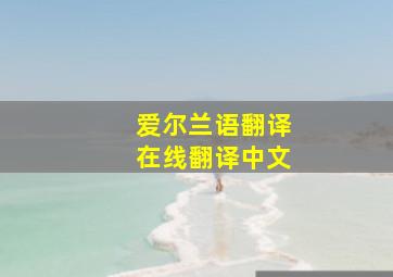 爱尔兰语翻译在线翻译中文