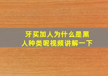 牙买加人为什么是黑人种类呢视频讲解一下