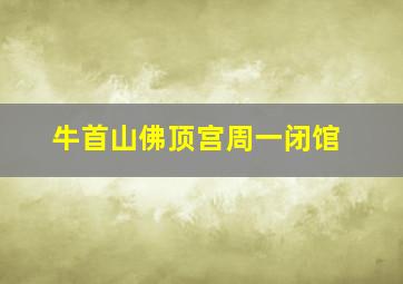 牛首山佛顶宫周一闭馆