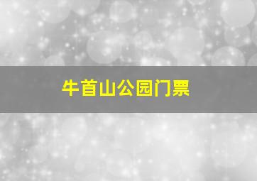 牛首山公园门票