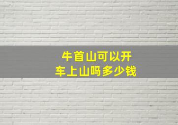 牛首山可以开车上山吗多少钱