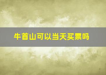 牛首山可以当天买票吗