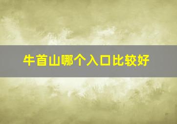 牛首山哪个入口比较好