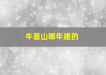 牛首山哪年建的