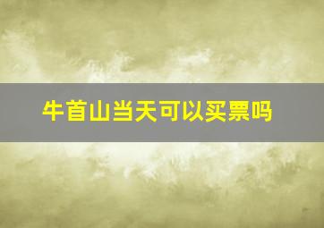 牛首山当天可以买票吗