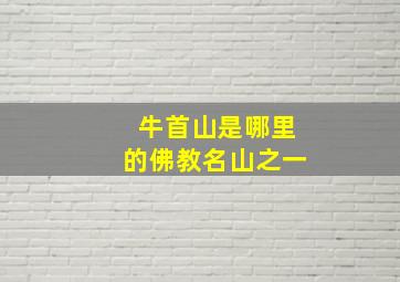 牛首山是哪里的佛教名山之一