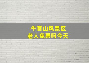 牛首山风景区老人免票吗今天