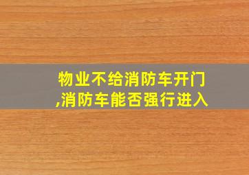 物业不给消防车开门,消防车能否强行进入