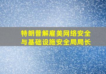 特朗普解雇美网络安全与基础设施安全局局长