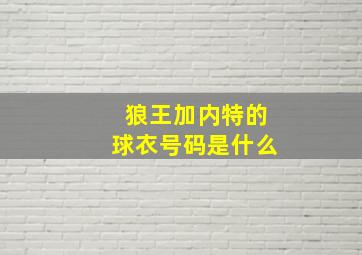 狼王加内特的球衣号码是什么