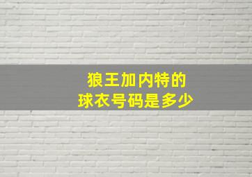 狼王加内特的球衣号码是多少