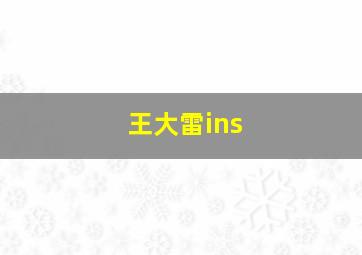 王大雷ins