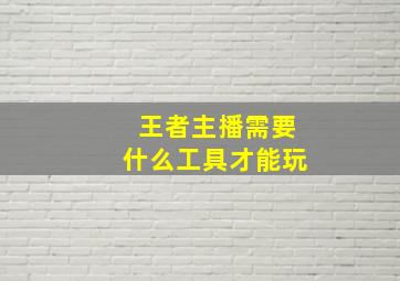 王者主播需要什么工具才能玩