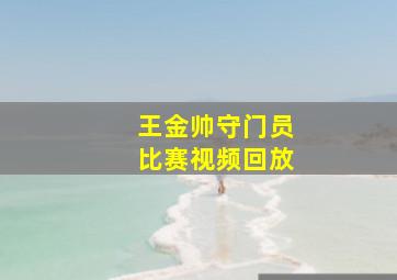 王金帅守门员比赛视频回放