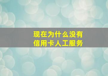 现在为什么没有信用卡人工服务