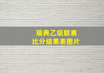 瑞典乙级联赛比分结果表图片