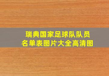 瑞典国家足球队队员名单表图片大全高清图