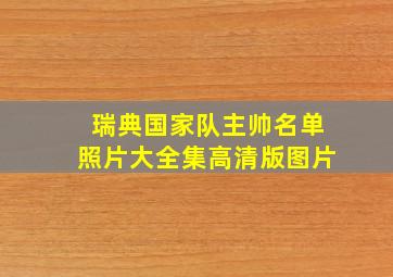 瑞典国家队主帅名单照片大全集高清版图片