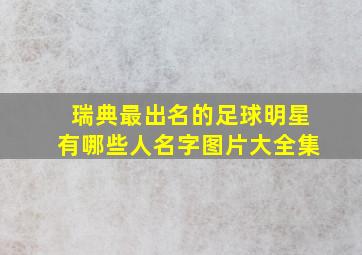 瑞典最出名的足球明星有哪些人名字图片大全集