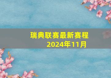 瑞典联赛最新赛程2024年11月