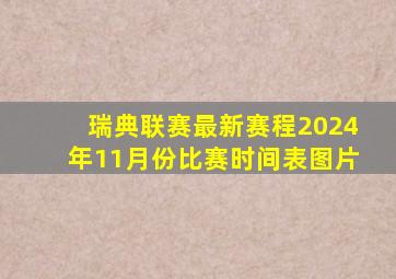 瑞典联赛最新赛程2024年11月份比赛时间表图片