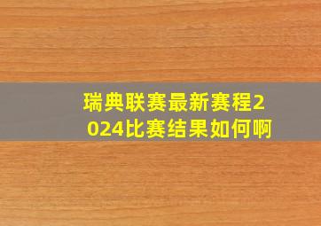 瑞典联赛最新赛程2024比赛结果如何啊